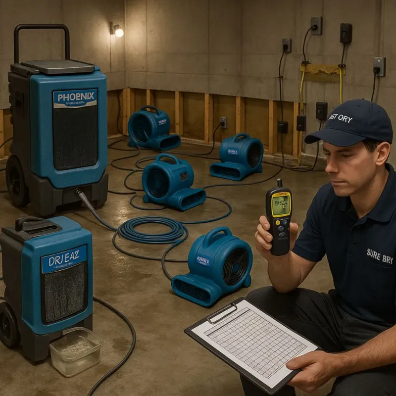 Structural Drying and Dehumidification process in Inola, OK